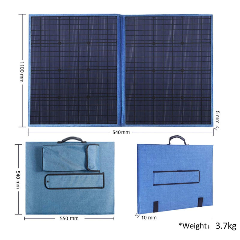 Beste 100W draagbare zonnepanelen Grootte 1275*545*5mm Voor buitenverlichting