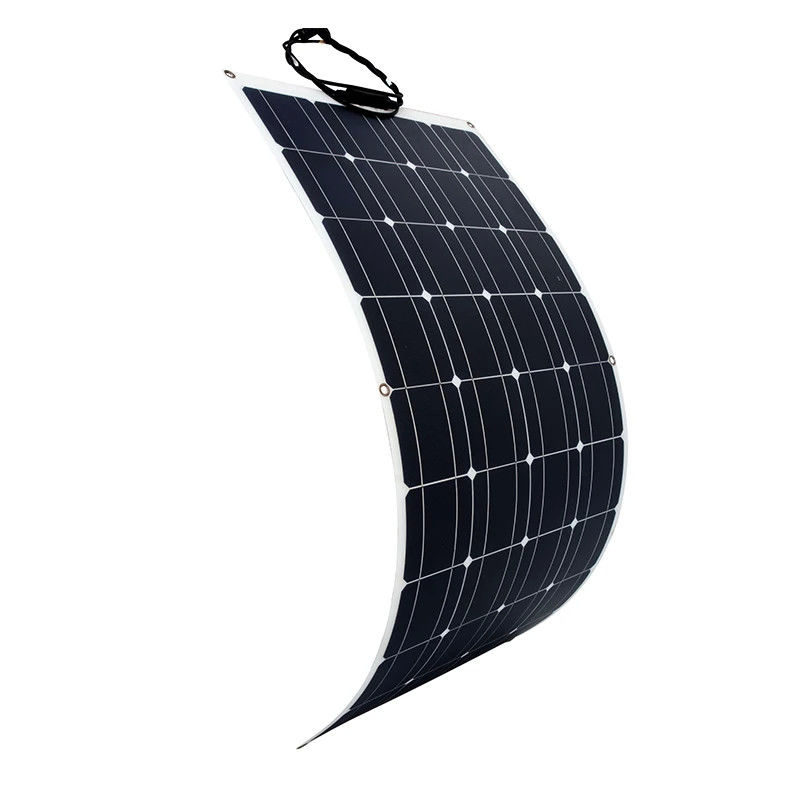 Lichte en gemakkelijk te installeren 100w 12v semi-flexibel zonnepaneel voor auto boten